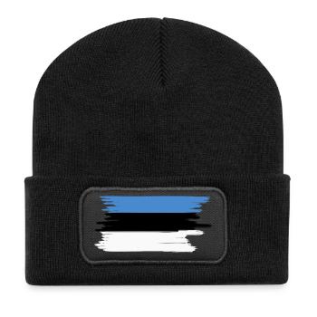 Estonia Flag - Recycled Patch Beanie - black - Front