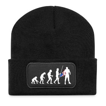 Évolution du super-héros américain USA Drapeau américain - Beanie recyclé à patch - noir - Devant