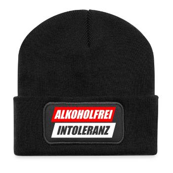 Alkoholfrei Intoleranz Biertrinker Bierliebhaber - Recycelte Patch Beanie - Schwarz - Vorne