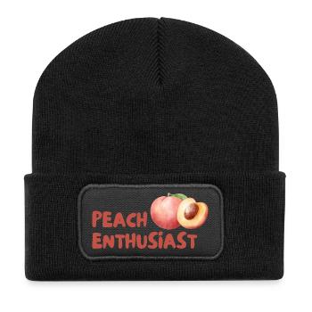 Peach Enthusiast Design - Recycled Patch Beanie - black - Front