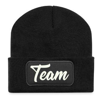 team - Recycelte Patch Beanie - Schwarz - Vorne