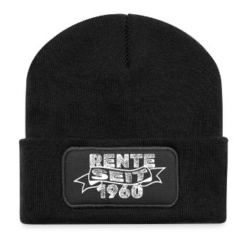 1960 - Beanie recyclé à patch - noir - Devant