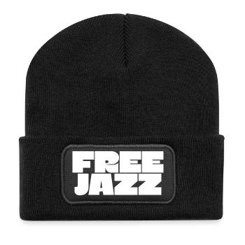 Free Jazz fettes Logo - Recycelte Patch Beanie - Schwarz - Vorne