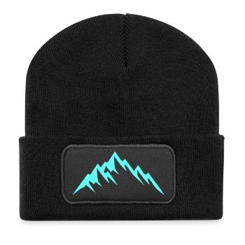 Mountains Gipfel Berge - Recycelte Patch Beanie - Schwarz - Vorne