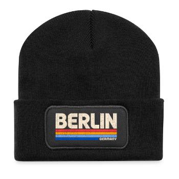 Berlin - Deutschland - Germany - Recycelte Patch Beanie - Schwarz - Vorne
