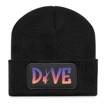 Dive - Diver Silhouette - Recycelte Patch Beanie - Schwarz - Vorne