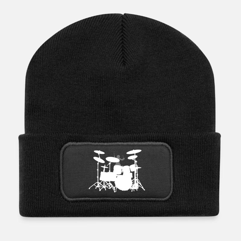 Drumset - Recycelte Patch Beanie - Schwarz