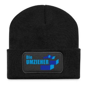 Umzugsteam "Die Umzieher" - Recycelte Patch Beanie - Schwarz - Vorne