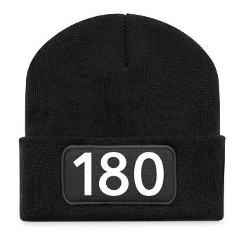 Darts 180 - Recycelte Patch Beanie - Schwarz - Vorne