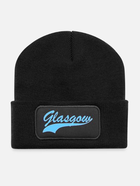 Glasgow - Recycelte Patch Beanie - Schwarz