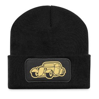 1 colors - Hot Rod Oldtimer Custom Cars Automobil - Recycled Patch Beanie - black - Front