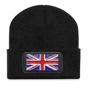 Union Jack Englische Flagge Great Britain - Recycelte Patch Beanie - Schwarz - Vorne