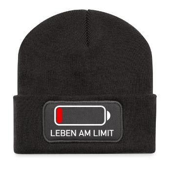 Life on the Limit Drôle disant batterie de téléphone cadeau - Beanie recyclé à patch - charbon - Devant