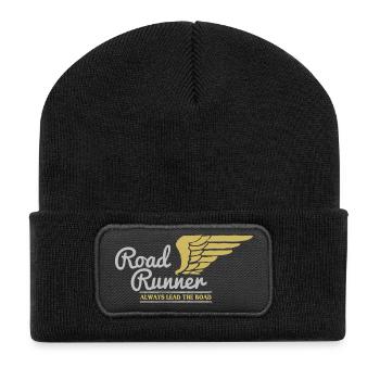 Biker Bild - Recycelte Patch Beanie - Schwarz - Vorne