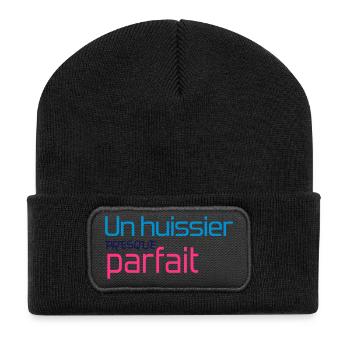 Huissier / Justice / Loi / Tribunal / Notaire - Recycled Patch Beanie - black - Front