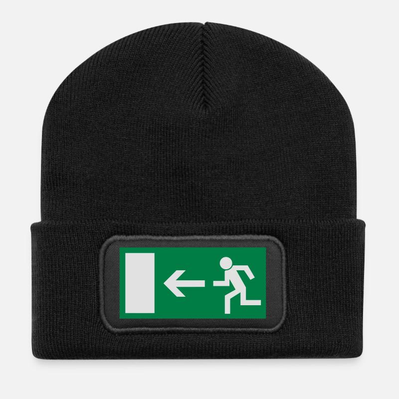 notausgang - Recycelte Patch Beanie - Schwarz