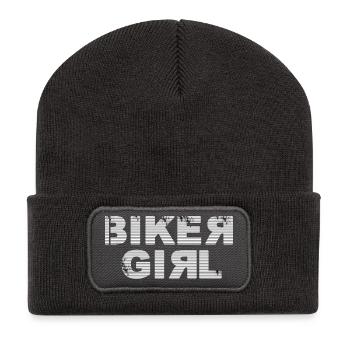 Biker Girl 1 - Recycelte Patch Beanie - Dunkelgrau - Vorne