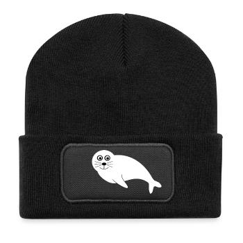 Seal Seal Animals Funny Gifts Christmas - Recycled Patch Beanie - black - Front