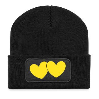 Muttertags Geschenk Mutter Muttertag Geschenkidee  - Recycelte Patch Beanie - Schwarz - Vorne