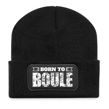 Né à Boule! Boule balls pour boules pour boules - Beanie recyclé à patch - noir - Devant
