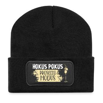 Hokus Pokus Prosecco Modus - Recycelte Patch Beanie - Schwarz - Vorne