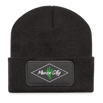 Cactus Skyline à Mexico - Beanie recyclé à patch - charbon - Devant