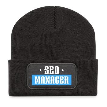 SEO Manager blue tshirt black - Recycled Patch Beanie - dark grey - Front