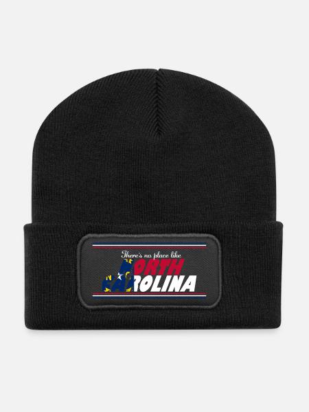 North Carolina gibt es keinen Ort wie diesen - Recycelte Patch Beanie - Schwarz