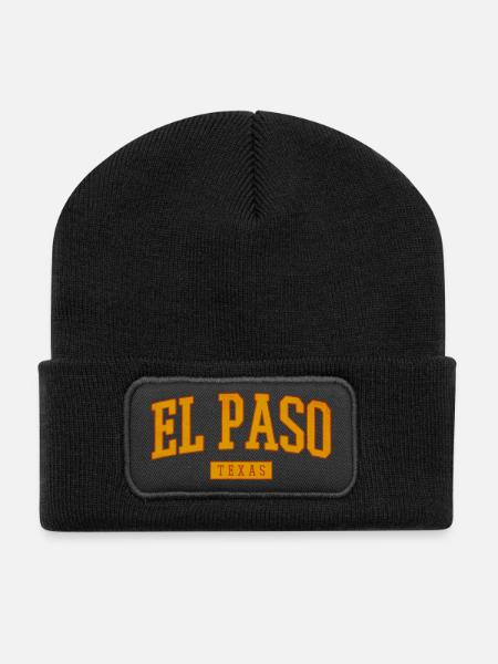 El Paso Texas Vintage Western - Recycelte Patch Beanie - Schwarz