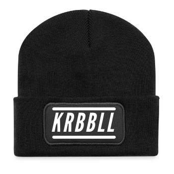 KRBBLL weiße Schrift - Recycelte Patch Beanie - Schwarz - Vorne