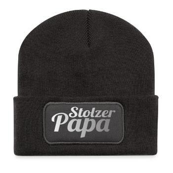 Stolzer Papa - Recycelte Patch Beanie - Dunkelgrau - Vorne