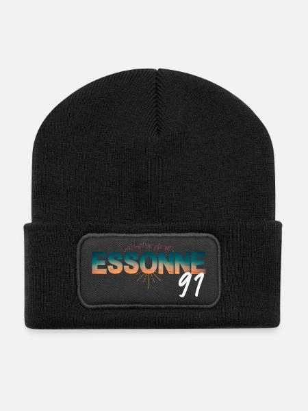 Essonne Sunset Skyline 91 - Recycled Patch Beanie - black