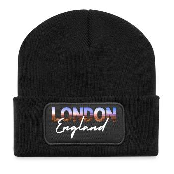 London Skyline Script England - Recycled Patch Beanie - black - Front