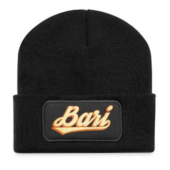 Vintage Bari lettering - Recycled Patch Beanie - black - Front