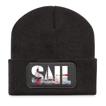 SAIL - Recycled Patch Beanie - dark grey - Front