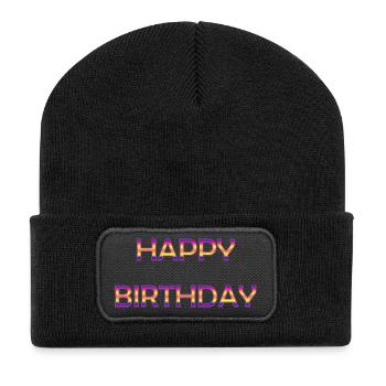 ALLES GUTE ZUM GEBURTSTAG. ALLES GUTE ZUM GEBURTSTAG. JAHRESTAG. - Recycelte Patch Beanie - Schwarz - Vorne