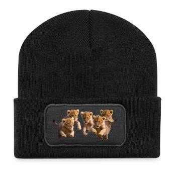 Kittens are in a good mood - Recycled Patch Beanie - black - Front