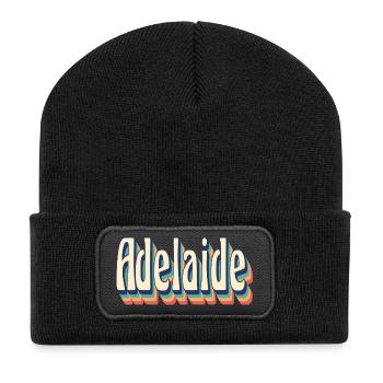 Adelaide T-Shirt Vintage Retro Geschenk T-Shirt - Recycelte Patch Beanie - Schwarz - Vorne