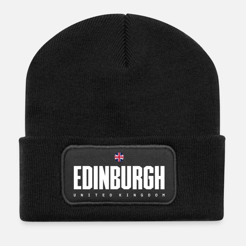 Edimbourg - Beanie recyclé à patch - noir