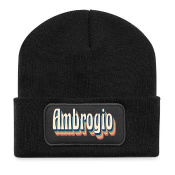 Ambrogio t-shirt retro vintage t-shirt gift - Recycled Patch Beanie - black - Front