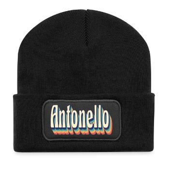 Antonello retro vintage t-shirt t-shirt gift - Recycled Patch Beanie - black - Front