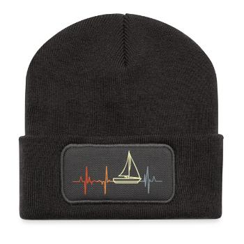 I love sailing - Recycled Patch Beanie - dark grey - Front