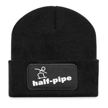 HALF-PIPE - Recycelte Patch Beanie - Schwarz - Vorne