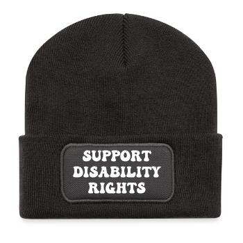 Support Disability Rights - Recycled Patch Beanie - dark grey - Front