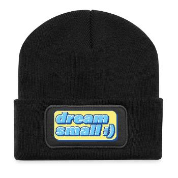 Retro Pixel Dream – Ironische Motivation - Recycelte Patch Beanie - Schwarz - Vorne