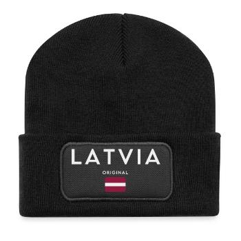 Drapeau letton, fierté lettone - Beanie recyclé à patch - noir - Devant