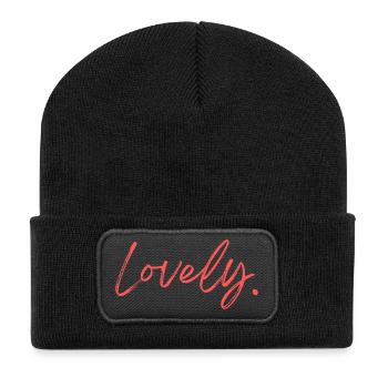Lovely - Recycelte Patch Beanie - Schwarz - Vorne