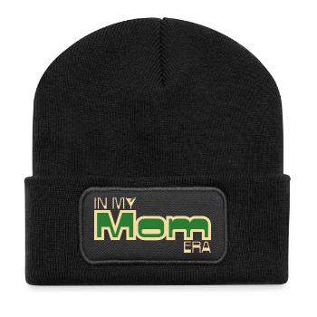 In My Mom Era – Retro-Mama-Statement in Grün - Recycelte Patch Beanie - Schwarz - Vorne