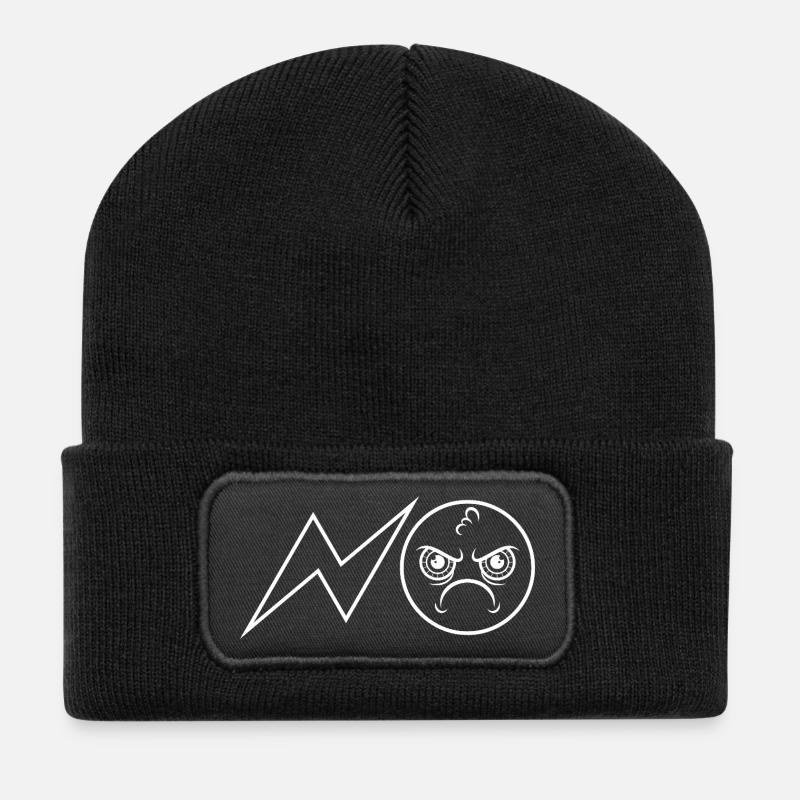 NO / Nope / No / Never / No - Recycled Patch Beanie - black