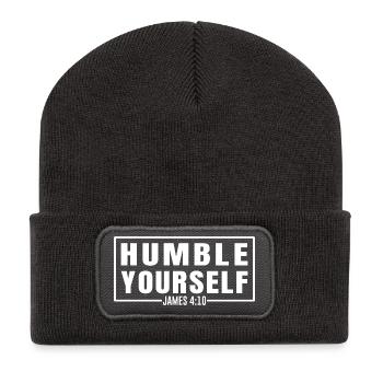 Humble Yourself - Recycled Patch Beanie - dark grey - Front
